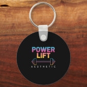 Power Lift Aesthetic Barbell Gradient Gym Tee Schlüsselanhänger (Vorderseite)