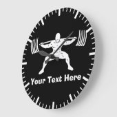 "POWER LIFTING"-Power-Squat-Logo - individuell anp Große Wanduhr (Winkel)
