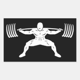 "POWER LIFTING" Sumo Power Squat Illustration Rechteckiger Aufkleber
