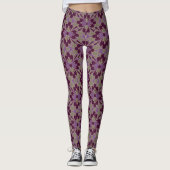 Power lila Blume Leggings (Vorderseite)