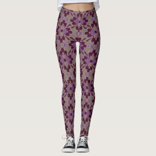 Power lila Blume Leggings