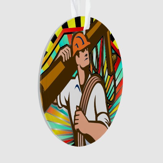 Power Line Lineman - Bewertung Ornament (Vorderseite)