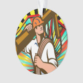 Power Line Lineman - Bewertung Ornament (Vorderseite)