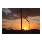 Power Line Sunset Fotodruck (Vorne)