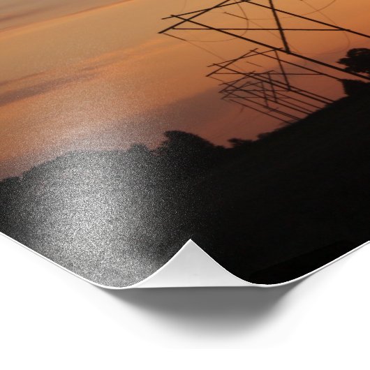 Power Line Sunset Fotodruck (Ecke)