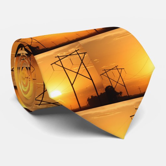 Power Line Sunset KRAWATTE (Gerollt)