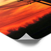 Power Line Sunset Poster Print (Ecke)