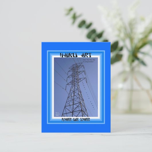 Power Line Tower Haiku Art Collection Postkarte (Stehend Vorderseite)