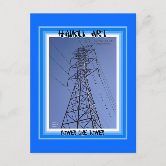 Power Line Tower Haiku Art Collection Postkarte (Vorderseite)