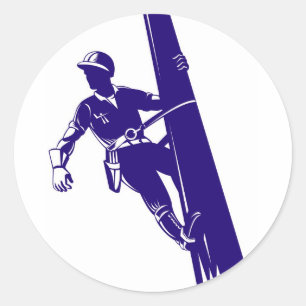 Power Lineman Electrician Electrician Electric Wor Runder Aufkleber