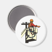 Power Lineman Electrician Worker Magnet (Vorderseite/Rückseite)