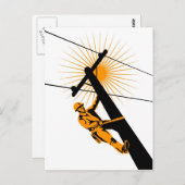 Power Lineman Electrician Worker Postkarte (Vorne/Hinten)