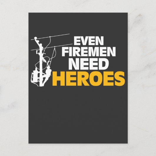 Power Lineman Geschenk lustig Auch Feuerwehrleute Postkarte (Vorderseite)