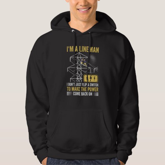 Power Lineman Quote Pole Climbing Electrician Flip Hoodie (Vorderseite)