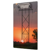 Power Lines Sunset Silhouette Klemmbrett (Links)