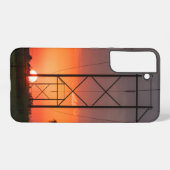 Power Lines Sunset Silhouette Samsung Handy Fall Galaxy Hülle (Rückseite (Horizontal))