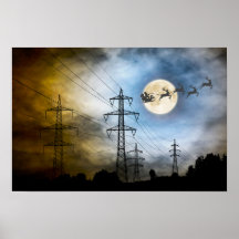 Power Lines, Weihnachten und Vollmond Weihnachten
