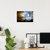 Power Lines, Weihnachten und Vollmond Weihnachten Poster (Heimbüro)