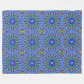 Power Mandala Nahtloses Muster 6 Fleecedecke (Vorderseite (Horizontal))
