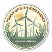 Power mit Autoaufkleber für Windenergie - erneuerb Aufkleber (Vorderseite)