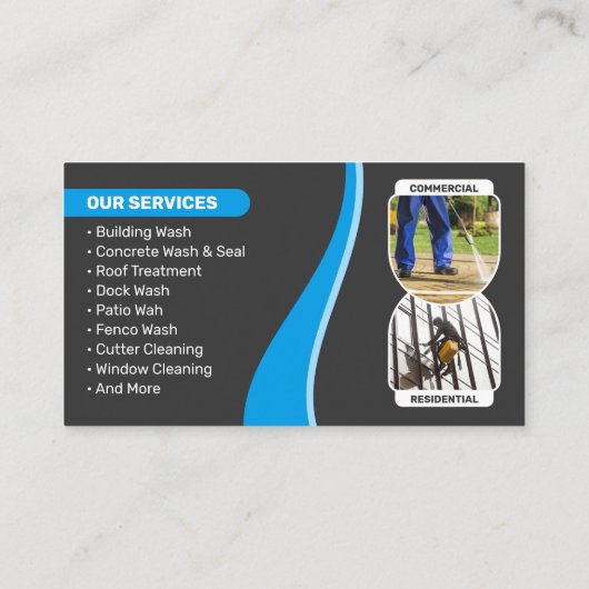 Power mit blauer Druckwaschvorrichtung Waschhaus w Visitenkarte (Rückseite)