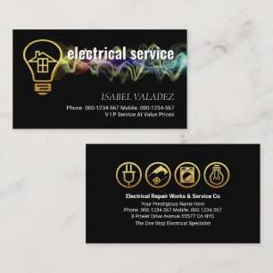 Power mit elektrischer Ladung Gold Bulb Zuhause Visitenkarte