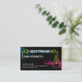 Power mit farbigen Wellen, Stecker für Lichtbänder Visitenkarte (Stehend Vorderseite)