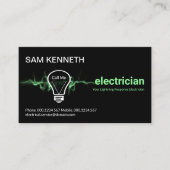 Power mit grünem Blitz Elektrischer Blitz Visitenkarte (Vorderseite)