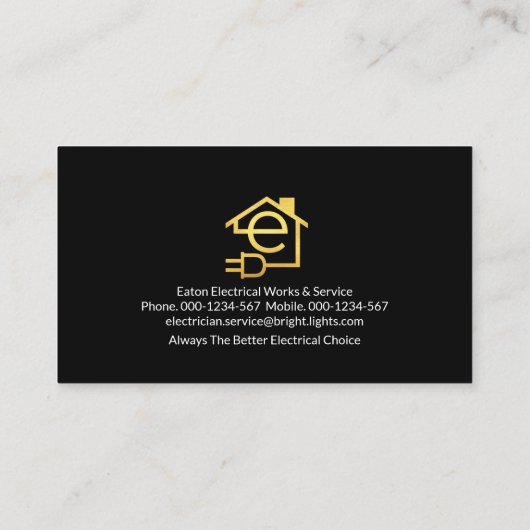 Power mit grünem Blitz Visitenkarte (Rückseite)