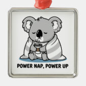 Power Nap Power Up Cute Koala Ornament Aus Metall (Vorne)