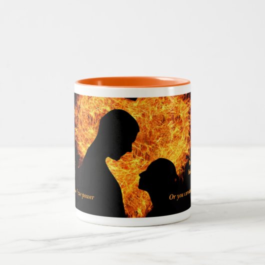 Power oder Liebe auswählen Zweifarbige Tasse (Mittel)