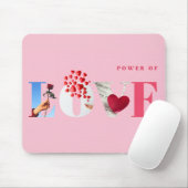 Power of Love Zitat Romantisches Sanftes Hellrosa Mousepad (Mit Mouse)