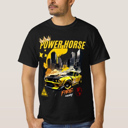 Power Pferdemuskeln Auto Grafischer T - Shirt (Vorderseite)