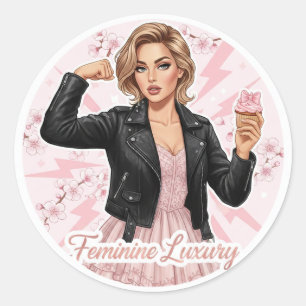 Power & Pink: Feminine Luxury Coquette Aufkleber