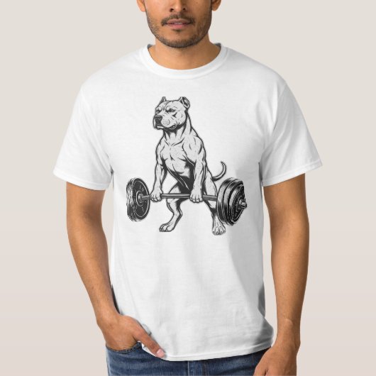 Power Pit Bull Gewichte stemmen T-Shirt (Vorderseite)