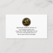 Power Plug Electrician Bokeh Visitenkarte (Rückseite)