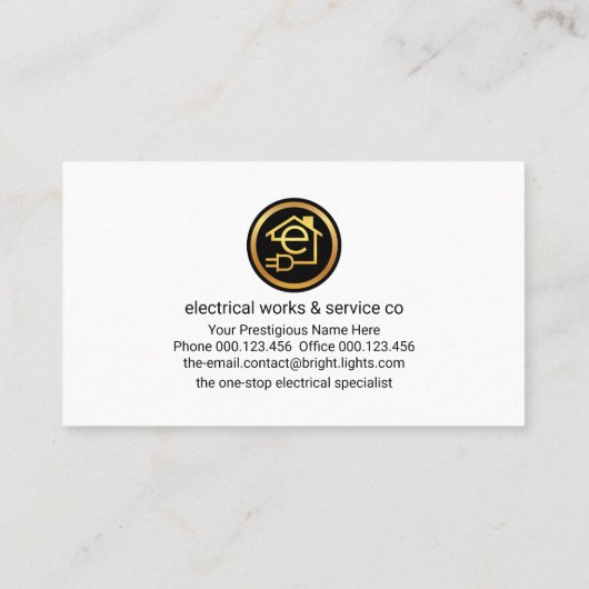 Power Plug Electrician Bokeh Visitenkarte (Rückseite)