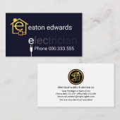 Power Plug Electrician Bokeh Visitenkarte (Vorne/Hinten)