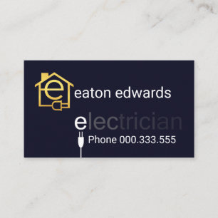 Power Plug Electrician Bokeh Visitenkarte