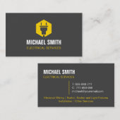 Power-Plug-Hexagon-Logo Elektrischer Visitenkarte (Vorne/Hinten)