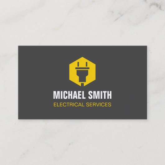 Power-Plug-Hexagon-Logo Elektrischer Visitenkarte (Vorderseite)