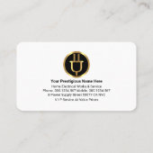 Power-Plug in Gold Black Stripes Visitenkarte (Rückseite)