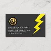 Power Plug Lightning Powers Zuhause Visitenkarte (Rückseite)