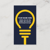 Power-Plug-Lights Up Bulle Visitenkarte (Rückseite)