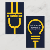 Power-Plug-Lights Up Bulle Visitenkarte (Vorne/Hinten)