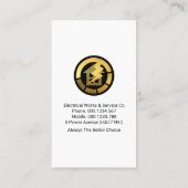 Power Plug On Blue Vignette Visitenkarte (Rückseite)