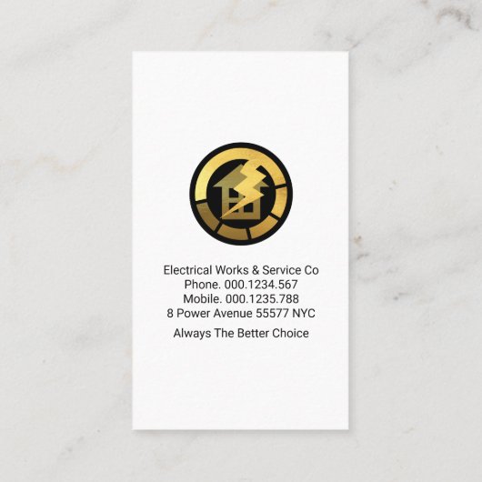 Power Plug On Blue Vignette Visitenkarte (Rückseite)