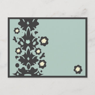 Power-Postkarte Aqua und Schwarze Blume Postkarte