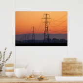 Power Pylons bei Sunset Poster (Küche)