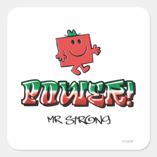 Power! Quadratischer Aufkleber (Vorderseite)